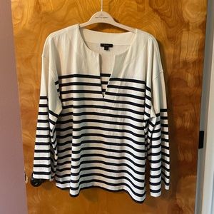 Oversized jcrew striped top.